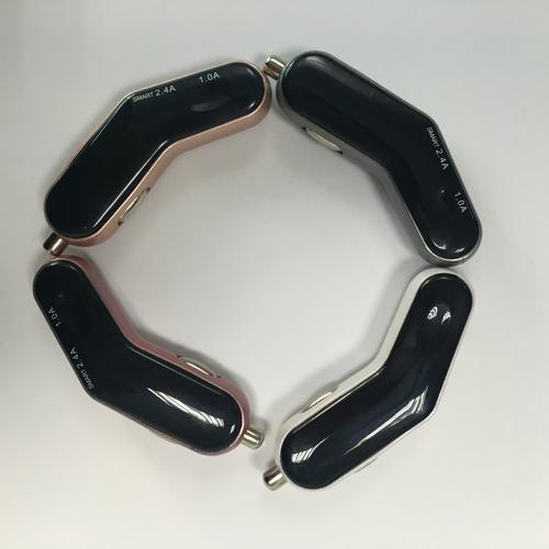 车充2.4a枪形车充 美国爆款 车载充电器 双usb 双口手机充电器